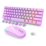 Fopett Combo Teclado Y Mouse Inalámbricos Recargable Rgb