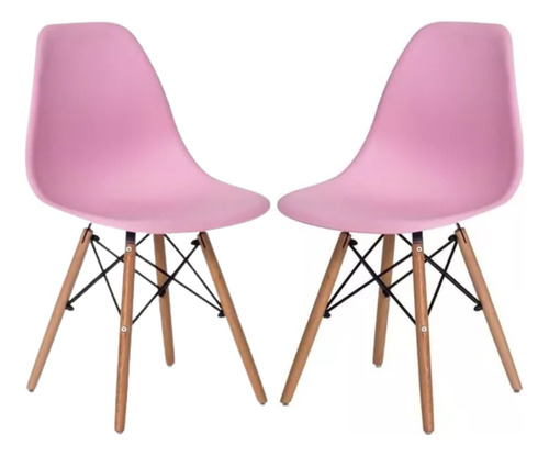 2 Un. Cadeiras Eames De Escritório Organizadora Cor Rosa