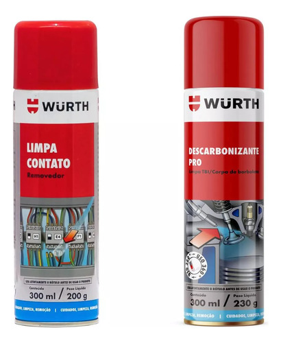 Limpa Contato E Descarbonizante Pro Wurth Profissional Kit