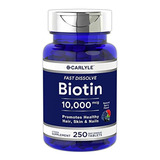 Biotin 10000mcg | 250 Tabletas De Disuelción Rápida | Max St