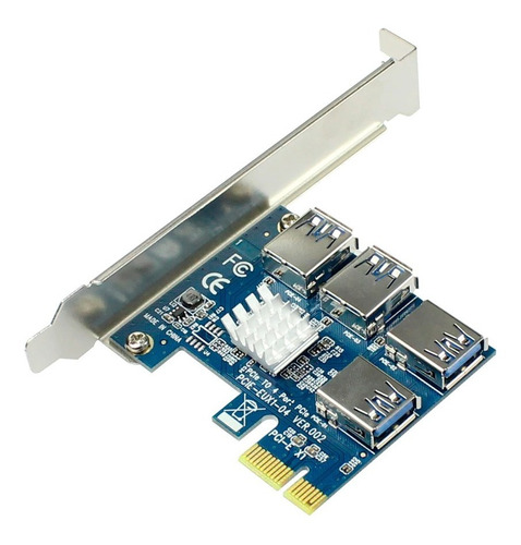 Riser Pcie 1x A 4 Usb 3.0 Adaptador Multiplicador 4 Interfaz