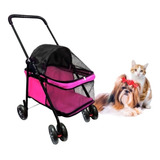 Carrinho De Passeio Carro Pet Para Cães E Gatos Dog Pink