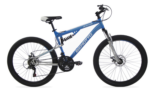 Bicicleta Montaña Blackcomb Azul Plata Rodada26 21v Benotto