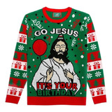 Suéter De Natal Divertido E Feio De 2023 De Go Jesus It's Yo