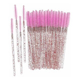 50 Cepillos Para Pestañas Extensión Glitter Mink 1x1 Lashes