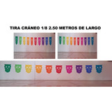 Decoración Tira Cráneos 1/8 Paq 10 Tiras 2.5 Mt