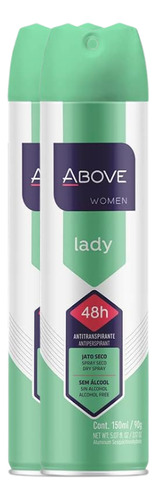 Kit 2 Desodorante Feminino Above Lady 48h 150ml