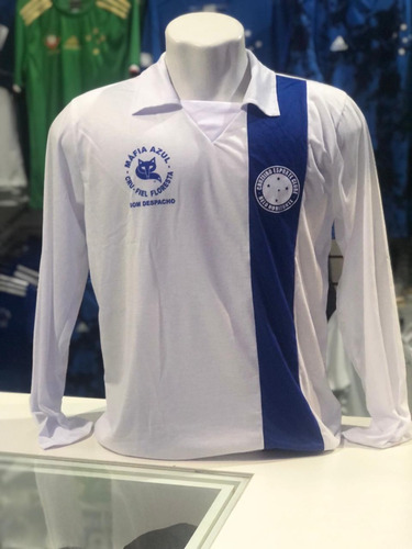 Camisa Máfia Azul Cruzeiro Estádio Tradicional Manga Longa