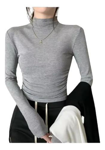 Blusas Mujer Manga Larga Casual Moda Top Corto Dama Elegante | MercadoLibre