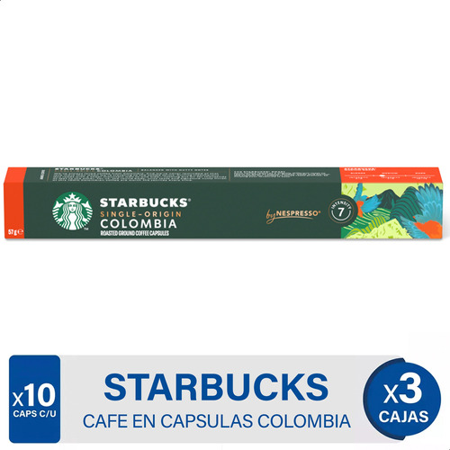 Cápsulas Café Starbucks Nespresso Single Origin Colombia X3