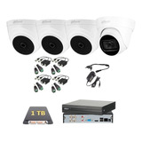 Kit Video Vigilancia Dahua 4 Camaras 2mp 1 Tb 1 Micro Baluns