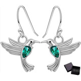 Aros Colibrí Pendientes Plata 925 Joya Mujer Regalo