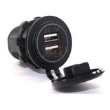 Cargador Toma Usb Doble Para Embutir Auto 12 24v Moto 4x4