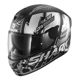 Capacete Shark D-skwal 2 Noxxys Kas Preto Prata Fosco Tamanho Do Capacete 56