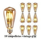 10 Ampolletas Vintage Filamento Led 6w E27 Luz Calida