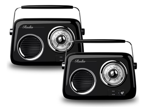 Kit 2 Radio Retro Vintage Am/fm Bluetooth Select Sound