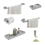 Kit Acessórios Para Banheiro Lavabo 6 Peças - Varias Cores