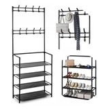 Sapateira Rack Organizador Sapato Cabideiro Gancho Roupa 