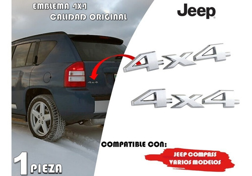 Emblema Para Cajuela 4x4 Jeep Compass Original Calidad