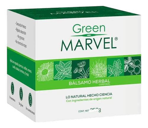 Green Marvel 120g Bálsamo Herbal De Rápida Absorción.