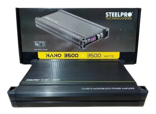 Amplificador Clase D 3500w Monoblock Steelpro Nano3500 Color Negro