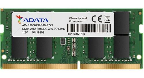 Memoria Sodimm Adata Traynon Sgn Ddr4 1x16gb 2666mhz