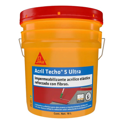 Sika Impermeabilizante Acril Techo 5 Años Ultra 18l Fibratad Color Rojo | Envío gratis