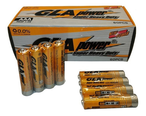 Caja 60 Pilas Alcalina Aaa 1.5v Gla - Envío Gratis