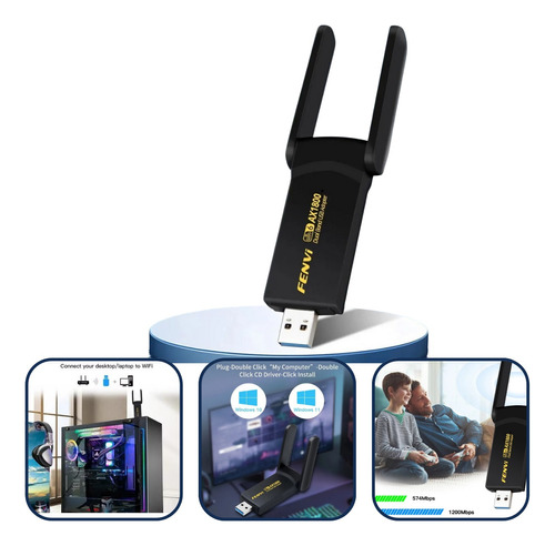 Adaptador Wifi 6 Usb 3.0 Ac1800 Dual Band 2.4g 5ghz 1800mbps