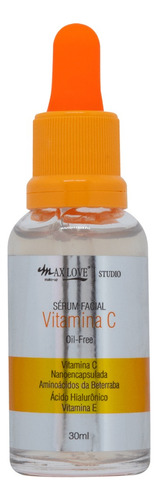 Sérum Facial Vitamina C Max Love Make-up Para Todos Os Tipos De Pele De 30ml