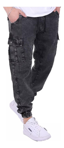 Jean Mom Jogger Cargo Hombre Puño Elastizado Rfs