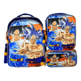 Kit Mochila Dragon Ball Lonchera Lapicera Primaria Original