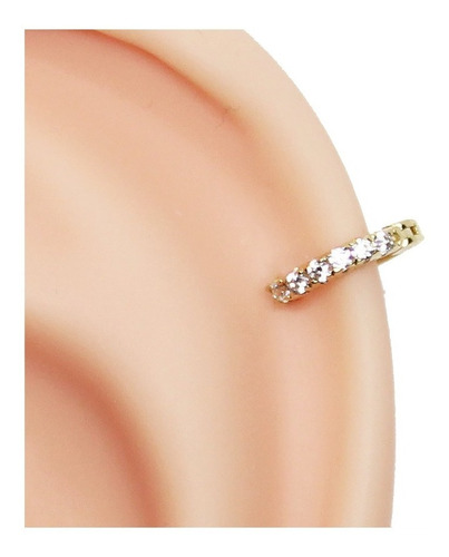 Piercing Indiano Todo Cravejado Clicker 6mm Ouro 18k Br 750