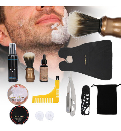 Kit De Cuidado De Barba, Crema, Aceite, Champú, Jabón, Cepil