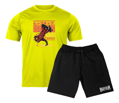 Camiseta + Bermuda Samurai Bboy Stillos Brother Moda Rua