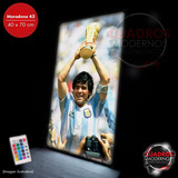 Cuadros Led Diego Armando Maradona Modernos 40x70 Rbg