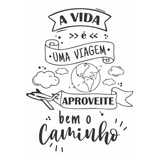 Adesivo Decoração Parede Frase Viagem Mundo Mapa Empresa V59