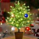 Mini Árbol De Navidad Iluminado Para Decoración De Mesa, Árb