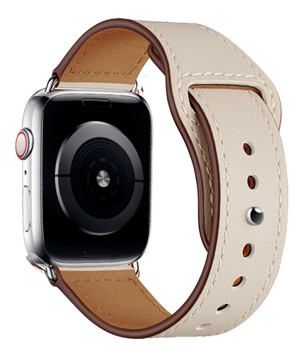 Pulseira Couro Pino Compatível Com Apple Watch 41mm 45mm