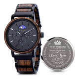 Reloj De Madera Personalizado Para Hombre, Marido, Novio,...