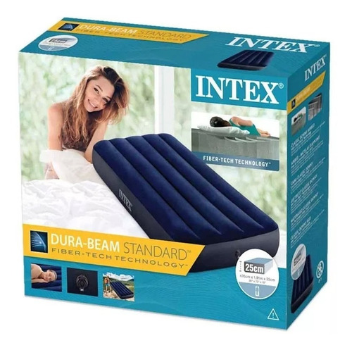 2 Pz Colchon Inflable Individual Intex  Beam Confort Camping