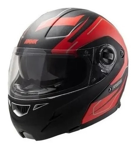 Casco Moto Rebatible Hawk Rs5 Resistance Negro/rojo Mate Rpm