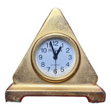 Antiguo Reloj Minitura Le Temps Triangular Dorado Nuevo