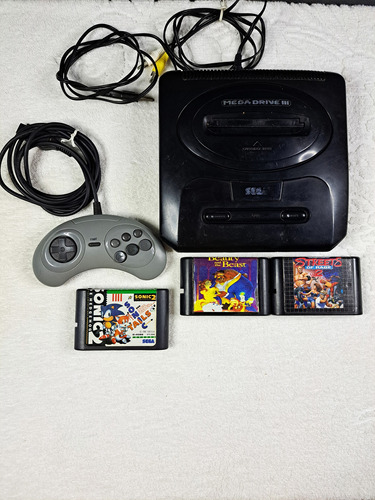 Console Mega Drive 3 Funcionando 100% Com 3 Jogos. Tectoy. Faço 295 - Com Porta Para Sega Cd