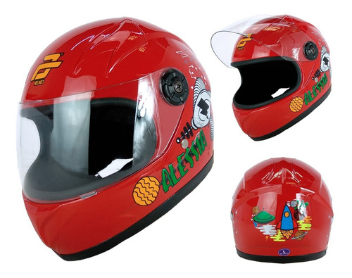 Casco Cerrado Infantil Para Niños Con Diseño Planet Y Mica