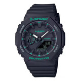 Reloj Casio Analogo-digital Gma-s2100ga-1a E-watch Color De La Correa Negro Color Del Fondo Negro
