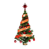 Arbol De Navidad 80cm Con Adornos 30 Piezas Rojo Cybermonday