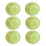 Set 6 Platos Hondos 22cm Pastas Sopa Verdes Donna