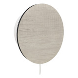 Aplique Velador Cabecera Led Madera Para Pared Circular 6w