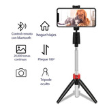 Palo Selfie Con Trípode Y Control Bluetooth Monopod Celular